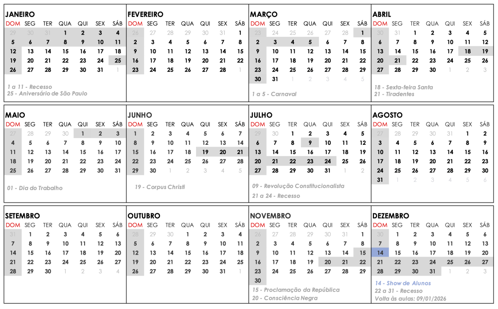 Calendario u4m 2025